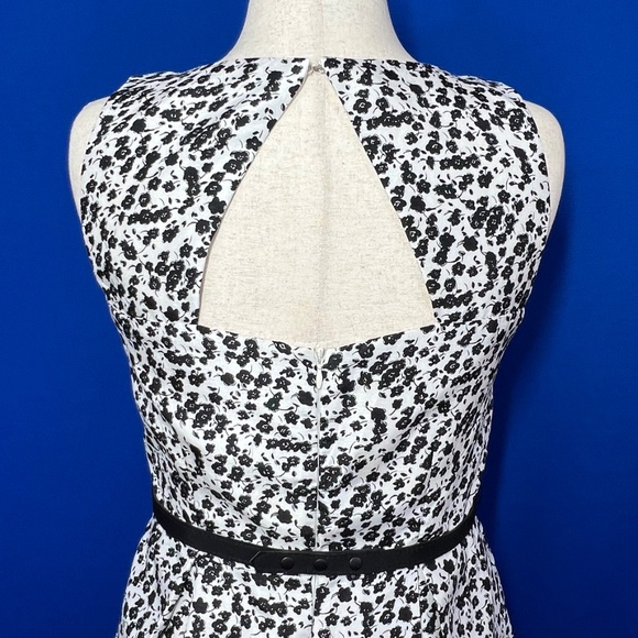 👗|•DANNY AND NICOLE•| Pretty Black & White Fit & Flare Dress Size 12 - Picture 5 of 14